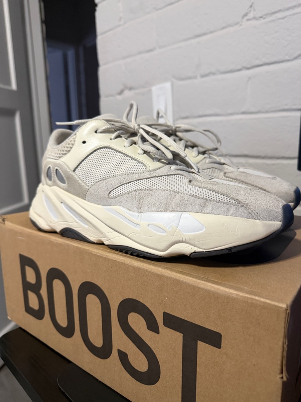 adidas Men’s Athletic Sneakers in Cream and Light Gray